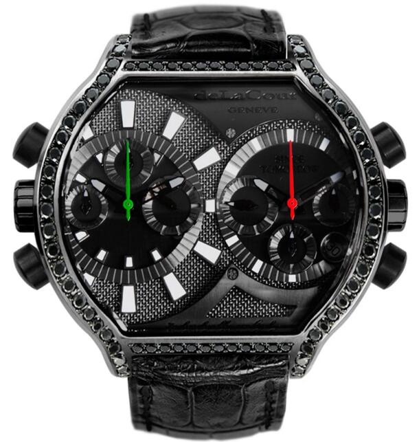 Luxury Replica DELACOUR BICHRONO S2 TECH BLACK STEEL watch WAST2631-1417